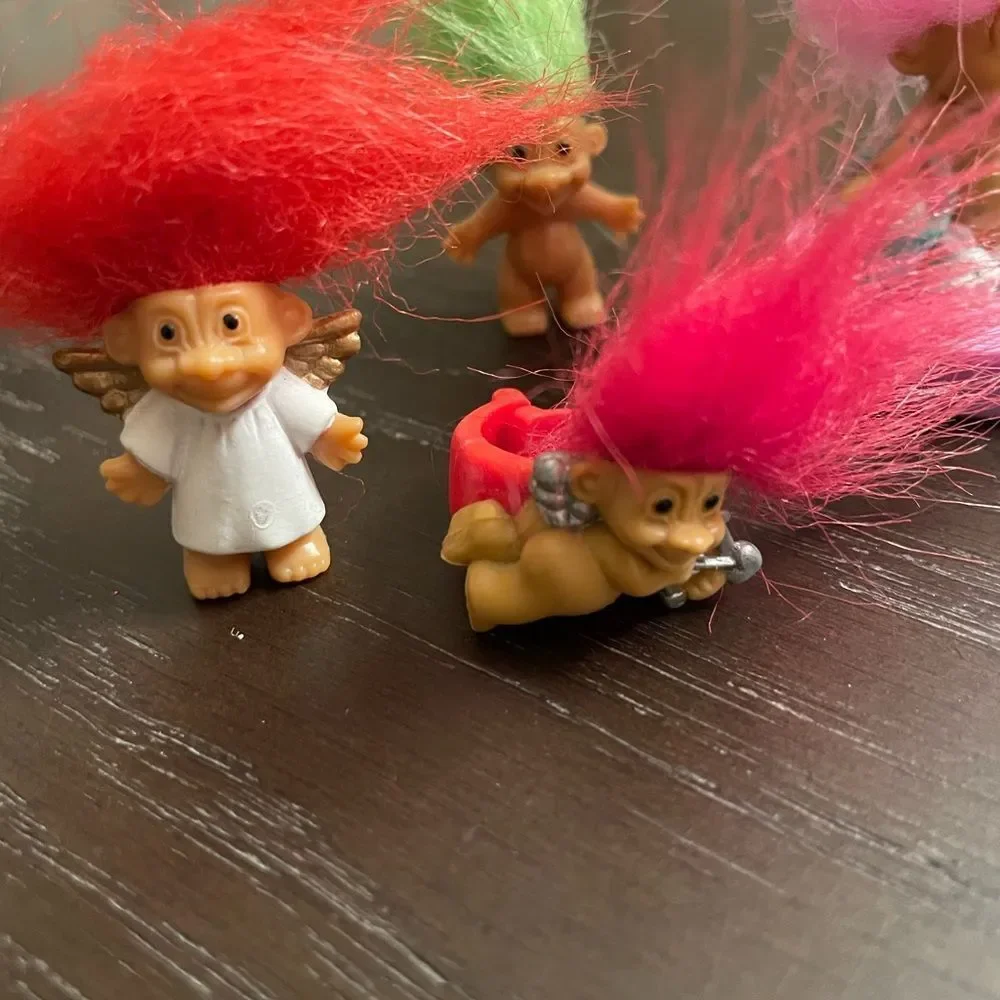 Russ Vintage Troll Lot Cupid Ring Pencil Toppers Easter lot of 9
